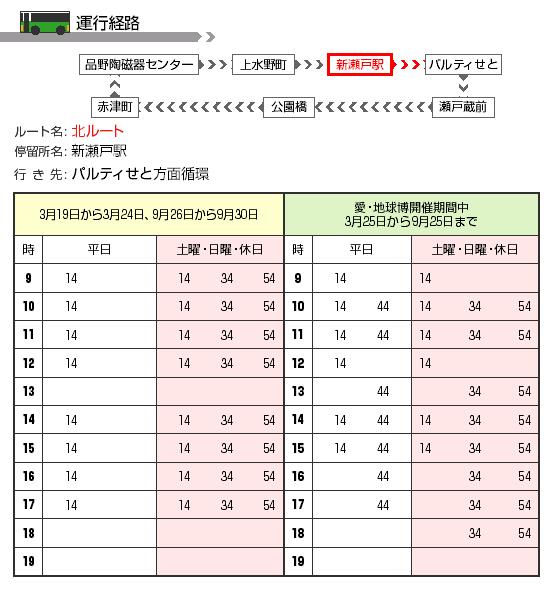 セール 日進 市 バス 時刻 表